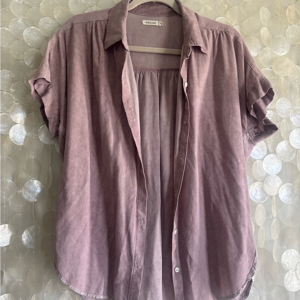 Sneak Peek Pink Short Sleeve Button Down Shirt